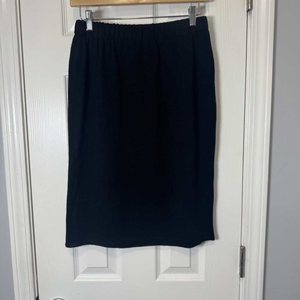 San Remo By Laura Knits Pencil Skirt Womens Pull On Acrylic Blend Black Medium